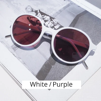 White - Purple Ralferty, круглые солнцезащитные очки для женщин и мужчин, Ретро стиль, солнцезащитные очки для женщин, UV400 покрытие, очки, gafas de sol mujer M8908 - Цвет линз: White - Purple