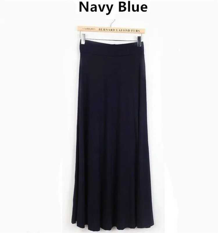 navy blue Осень, женская зимняя плотная длинная юбка из хлопка, английская Повседневная трапециевидная юбка с естественной талией, большие размеры, S-5XL, 6XL, однотонная Весенняя юбка - Цвет: navy blue