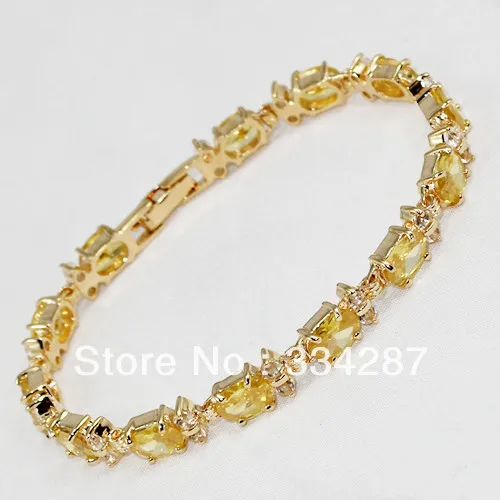 

fast shipping Fine Jewelry 6X8MM yellow Citrine Crystal Bracelet -Top quality free shipping