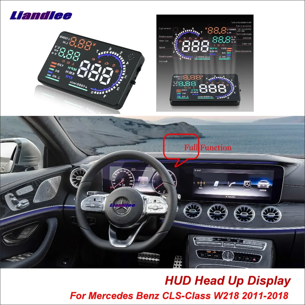 Liandlee Car Head Up Display HUD For Mercedes Benz CLS-Class W218 20 Safe Driving Screen OBD II Speedometer Projector Windshield