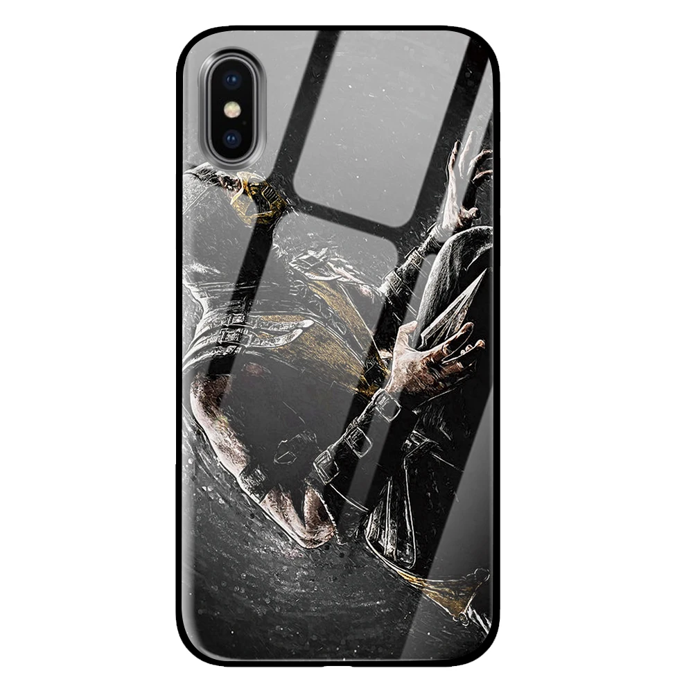 6 Mortal kombat закаленное стекло телефонные чехлы крышка для Apple iPhone 5 5S SE 6 6s 7 8 Plus X XS Max XR - Цвет: 6