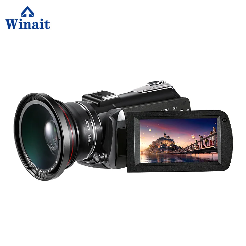 add 2 macro lens Winait UHD 4 к 3840*2160(24fps) дар Wi Fi Цифровая видеокамера с 3,0 ''с сенсорным экраном TFT и 12x оптический Цифровая видеокамера - Цвет: add 2 macro lens