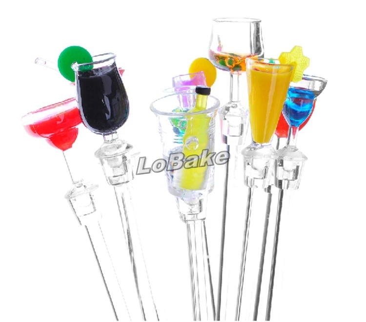 23 см длина 10 шт./упак. Разноцветные Мини-Коктейльные виски-палочки для напитков