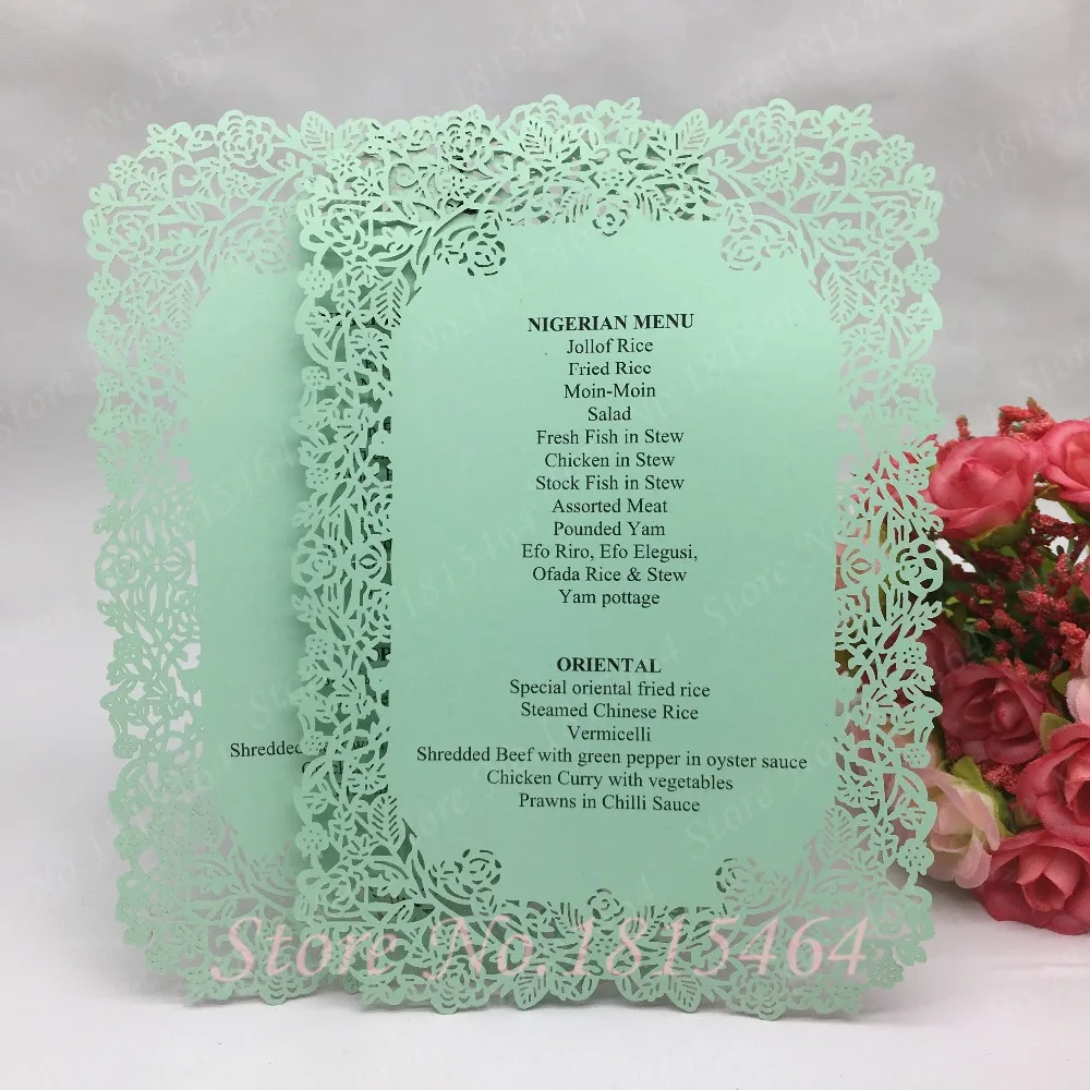 20 шт. лазерная резка роза стол место карта свадьба ручная работа 17x12 см банкетное