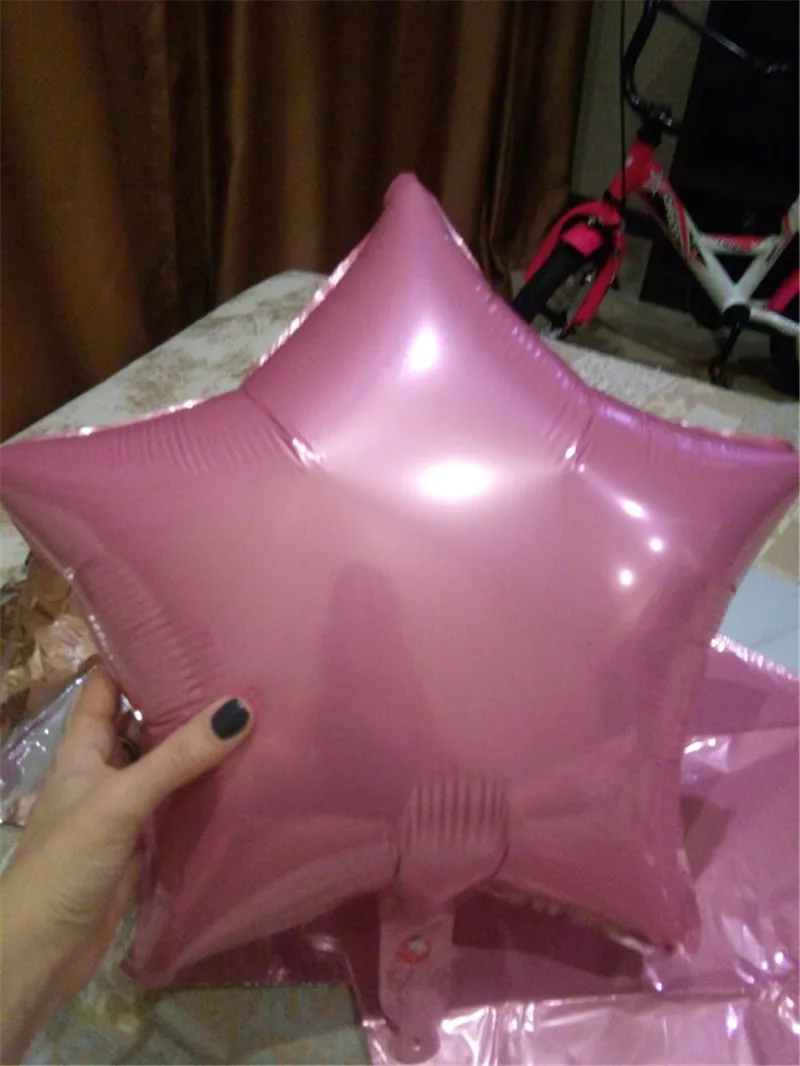 9 шт. детский душ Globos 18 дюймов розовый белый серебряный Звездные гелиевые фольгированные шары для девочек на день рождения 1st вечерние Принадлежности Декор чистый цвет - Цвет: pearl pink