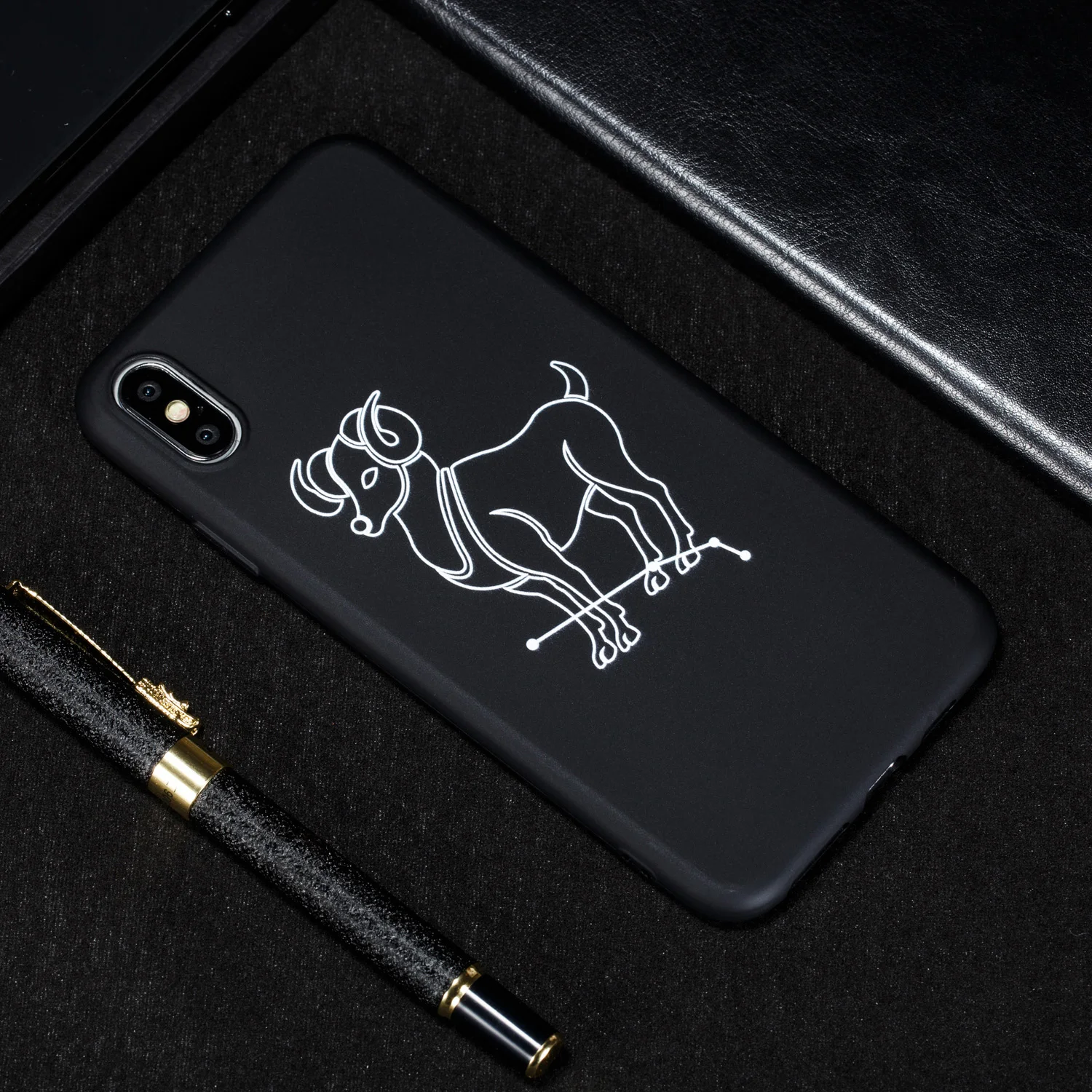 Для iPhone X 8 7 6 S Plus Созвездие узор Скорпион тонкий противоударный мягкий ТПУ чехол