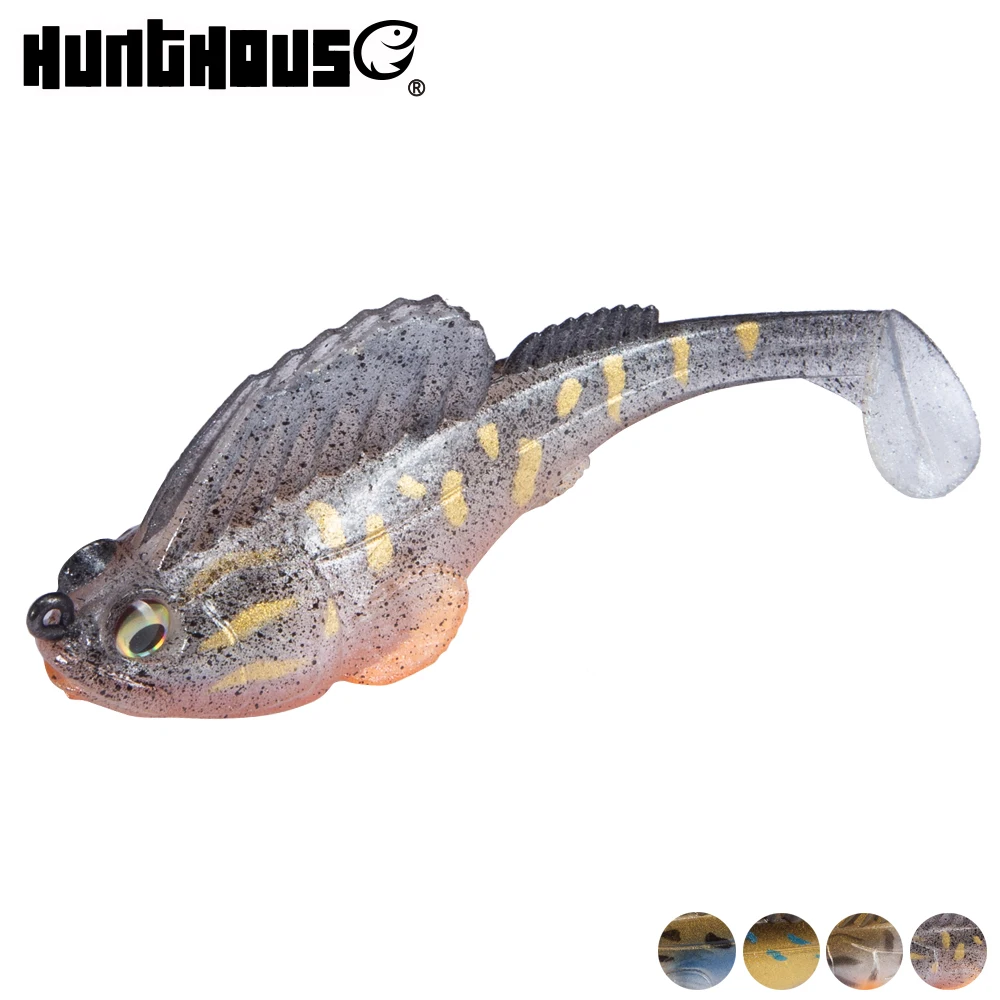 Hunthouse приманка со свинцовым мягкие водные Мячи приманки 3 дюймов 3/8oz Рыбалка на щуку приманка стержень окунь приманка хвост Swimbait темно спальная leurre