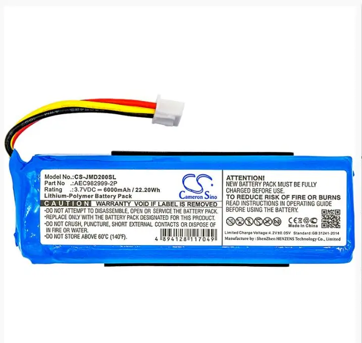 

Аккумулятор Cameron Sino 6000 мАч для JBL Charge AEC982999-2P