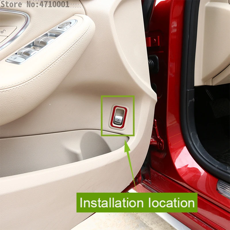 

for Mercedes Benz C Class W205 C180l C200l 2015-2016 GLC260 2015 2016 Aluminium Alloy Rear Trunk Switch Button Cover Trim