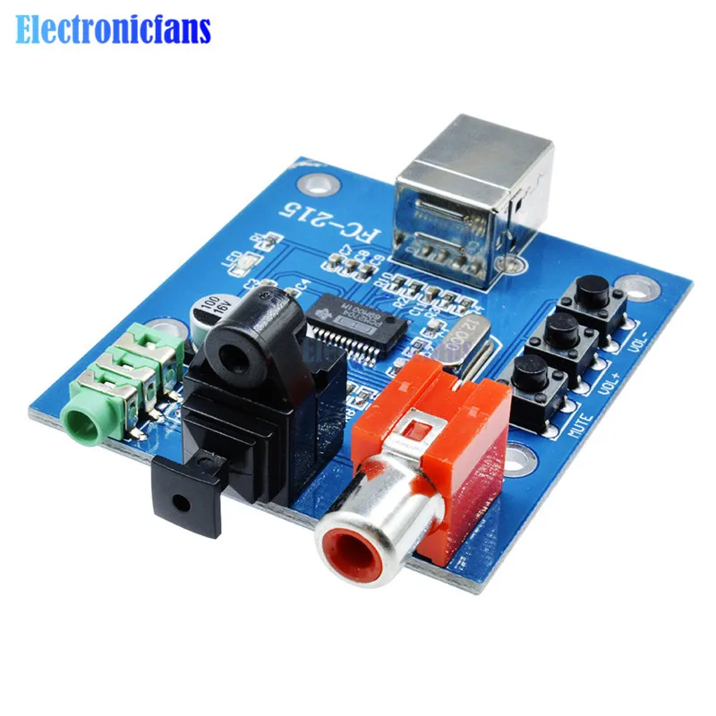 PCM2704 аудио DAC USB к S/PDIF звуковая карта декодер плата 3 5 мм аналоговый коаксиальный