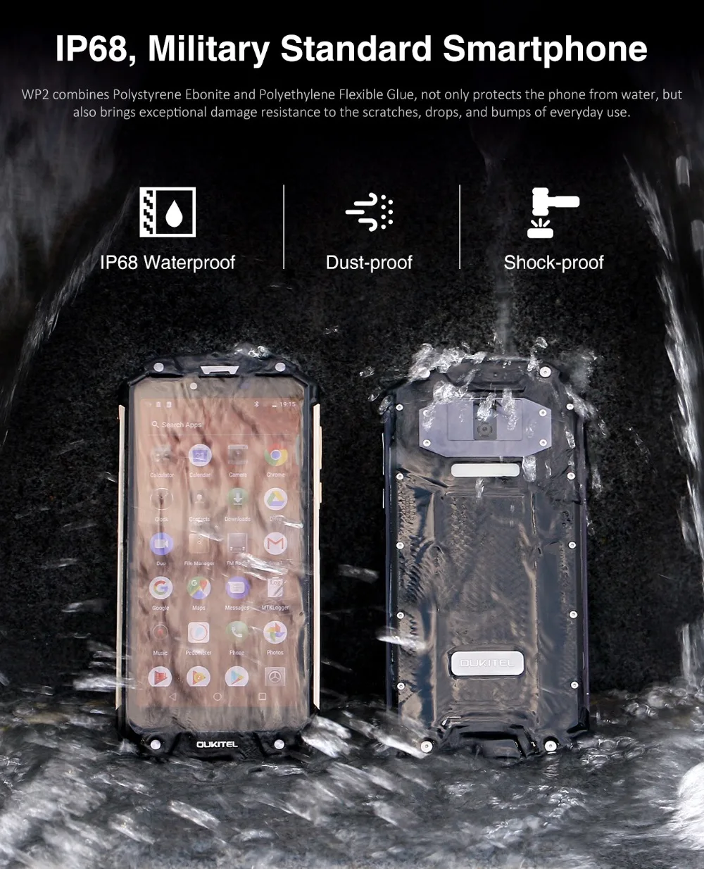 Флэш продажи OUKITEL WP2 6 0 дюйма 18:9 10000 mAh Мобильный телефон MT6750T Восьмиядерный 16MP