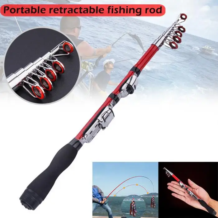Portable Telescopic Fishing Pole Small Size Hard Fishing Rod for Sea Lake JT-Drop Ship