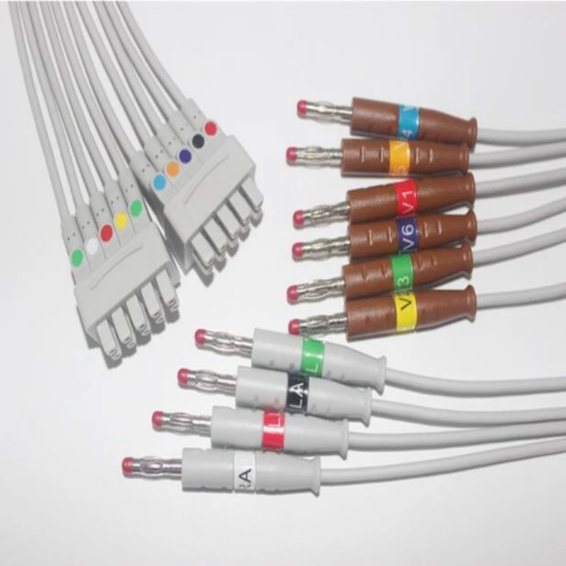 

2021 Compatible for GE Marquette MAC 500,MAC 1100,MAC 1200,MAC 1200ST 1 ECG Cable Leadwire,ECG Leadwires Banana end AHA Standard