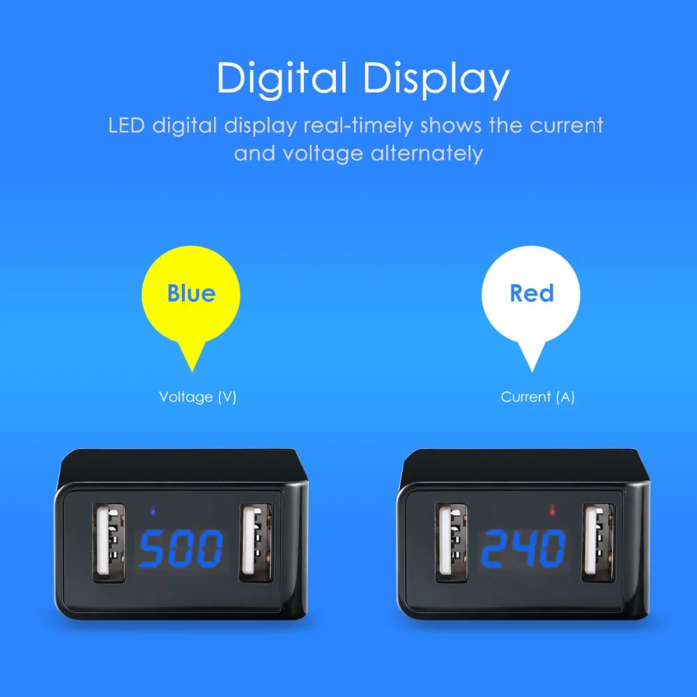 Универсальное зарядное устройство SOONHUA с двумя usb портами 5V2.4A дорожное настенное