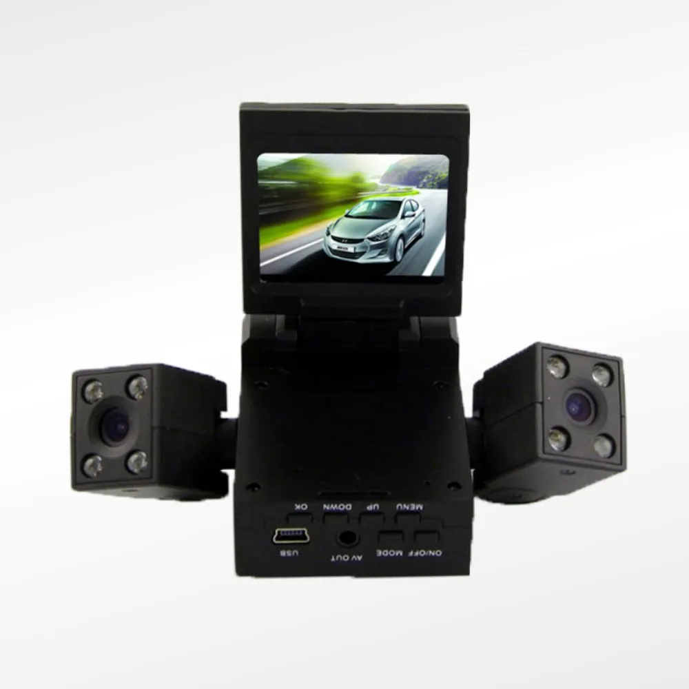 Двойной объектив Видеорегистраторы для автомобилей Камера 2 дюймов ЖК дисплей