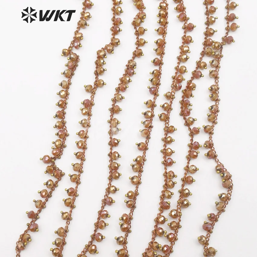 WT-RBC067 WKT винтажная цепочка в виде Розария Женские Ювелирные аксессуары граненые