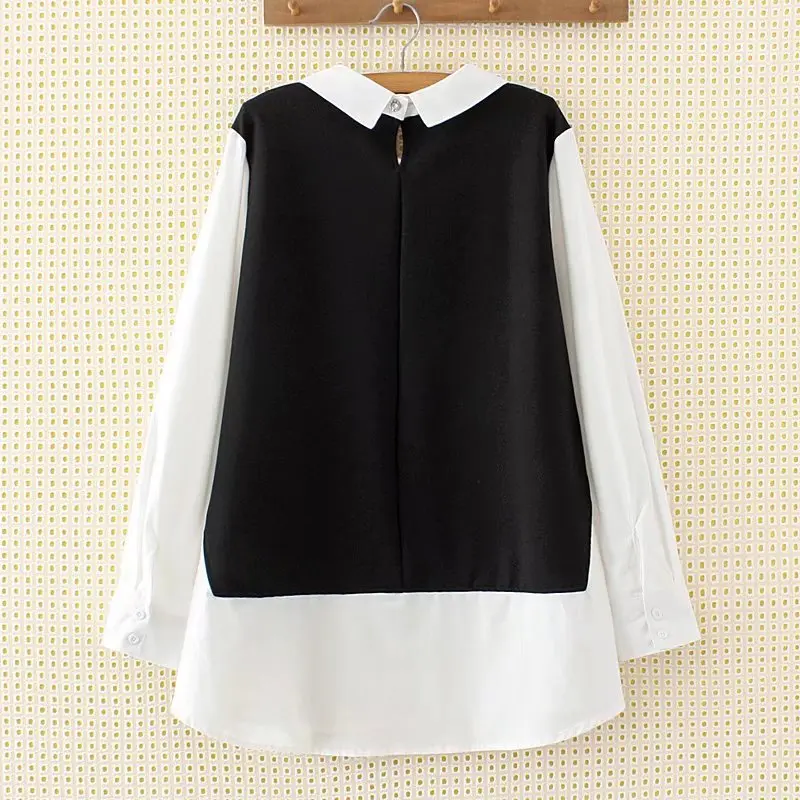 S62 осень-зима Повседневное рубашки 3XL плюс Размеры Женская одежда модная с