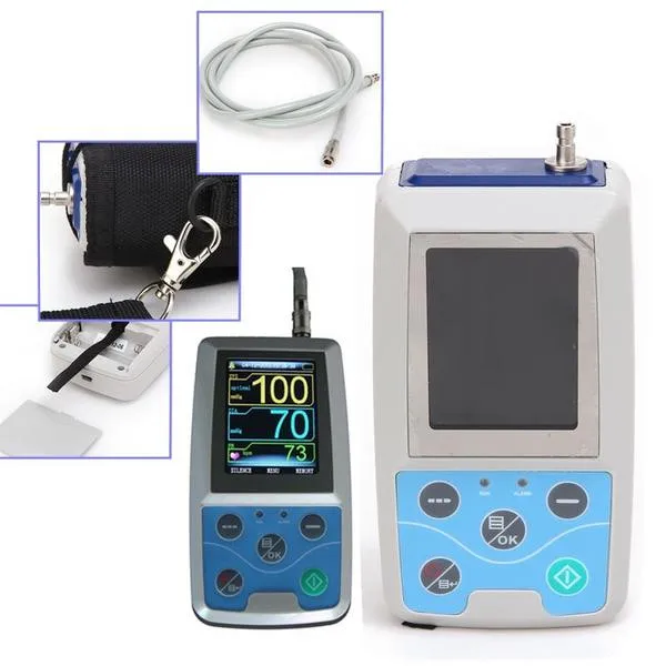 FDA Arm Амбулаторный монитор кровяного давления 24 часа NIBP Holter CONTEC ABPM50+ взрослый, ребенок, большой, 3 манжеты, бесплатное программное обеспечение для ПК - Цвет: ABPM50 With 1 Cuff