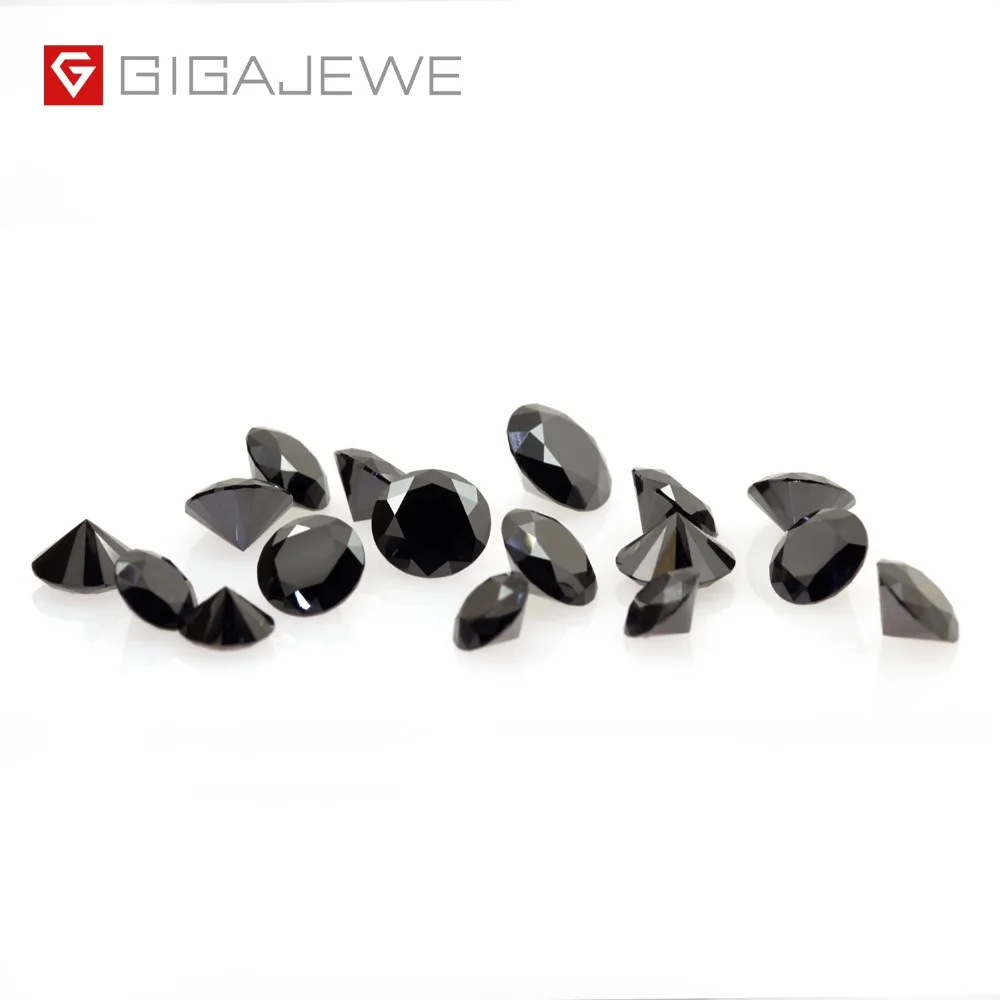 GIGAJEWE, Муассанит, черный, 6,5 мм, круглая огранка, свободный камень, лаборатория, алмаз, сделай сам, драгоценный камень, изготовление ювелирных изделий, модные подвески, подарок для женщины, девушки