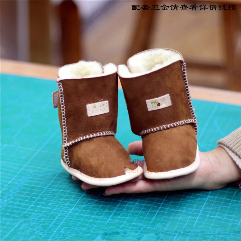 Кожаные зимние ботинки ручной работы рисунок DIY версия 4 мм для детей не настоящих