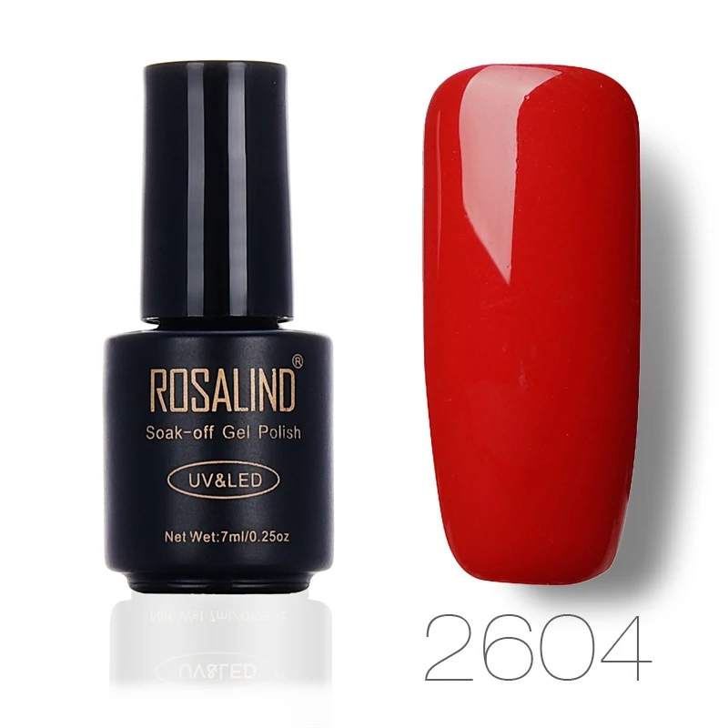 2604 ROSALIND 7 мл Лак для ногтей Горячая чистый цвет серии замочить от гель лак Полупостоянный гель лак для ногтей - Цвет: 2604