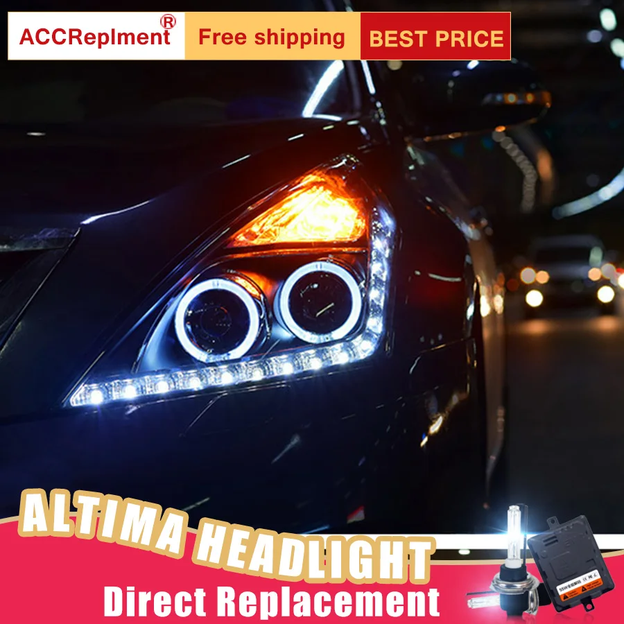 2 шт. светодиодный фары для Nissan Altima 2008 2012 Автомобильные ангельские глазки