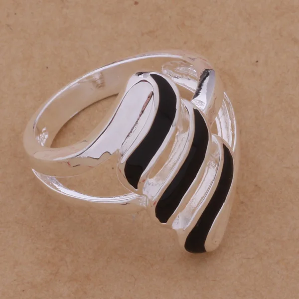 Кольцо AR176 модное серебряное с черными перьями/ajtajbaa aknajbua|jewelry epoxy|jewelry alloyjewelry storage