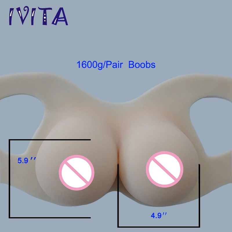 Силиконовая форма груди IVITA 1600 г поддельные для трансвеститов транссексуалов