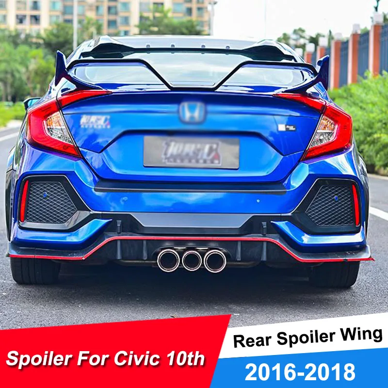 Спойлер Yofer для Honda Civic неокрашенный спойлер на заднее крыло автомобиля модель 2016