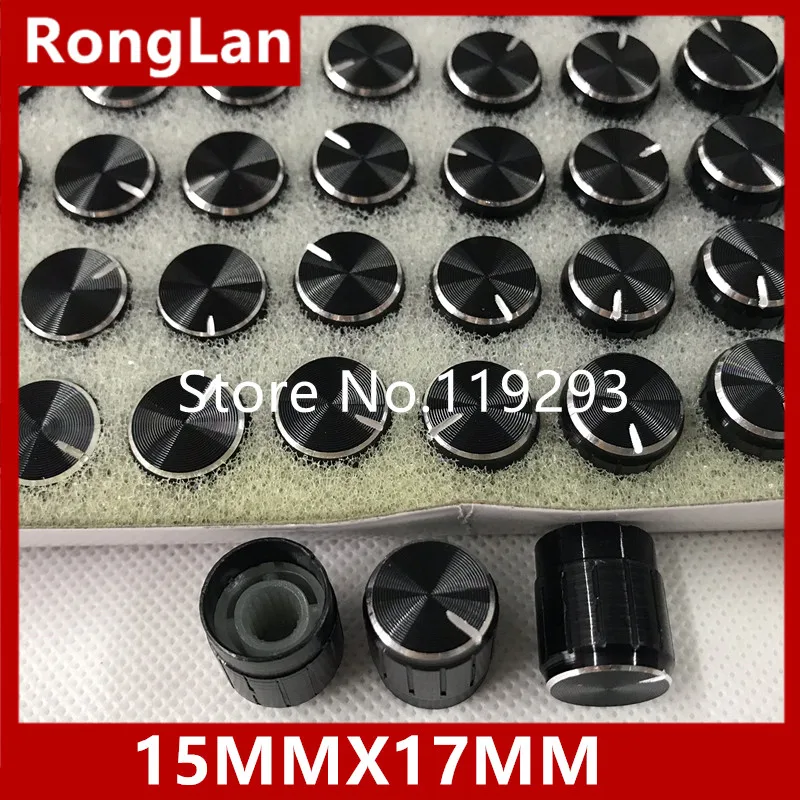 

[BELLA]Potentiometer knob black color lace high aluminum knob diameter 17MM 15MM 15 * 17MM--100PCS/LOT