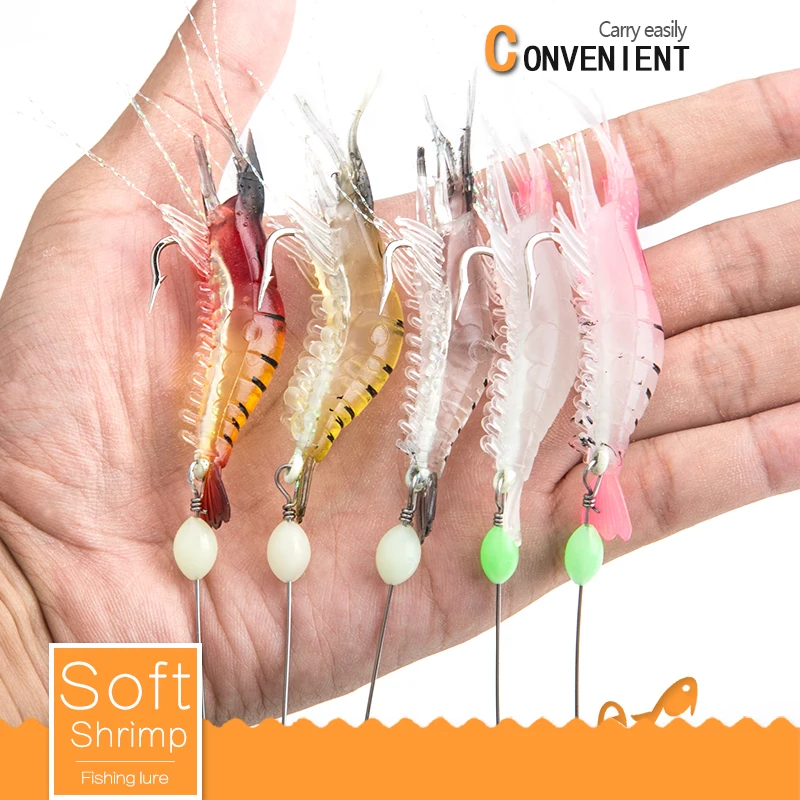 Мягкая рыболовная приманка-креветка DONQL 4 шт./лот искусственная приманка с