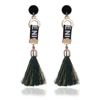 fashion bohemian long statement tassel drop earrings luxury acrylic alloy earrings for women dangle earrings