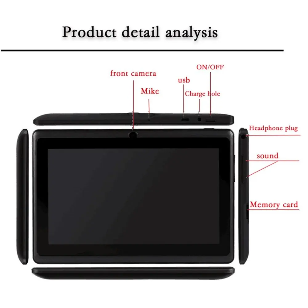 TOMLOV детская обучающая машина 7 дюймовый TFT LCD дисплей двухъядерный Детский