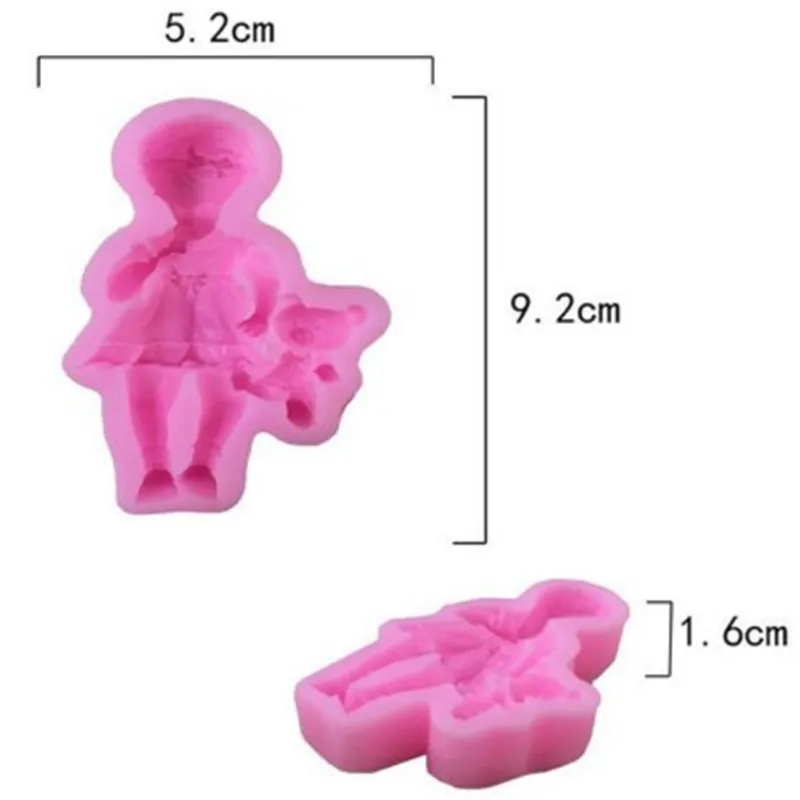 4YANG Sugarcraft Cartoon Girl/Boy Bayby Silicone mold fondant mold cake decorating tools chocolate mold for confectionery