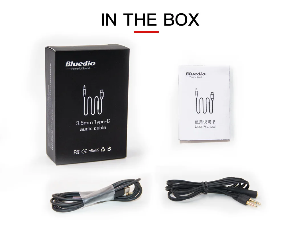 Bluedio 3,5 мм тип-c аудио кабель наушники USB C 3,5 мм AUX с микрофоном для TM TMS T4S T5 T6 T6S V2 наушники