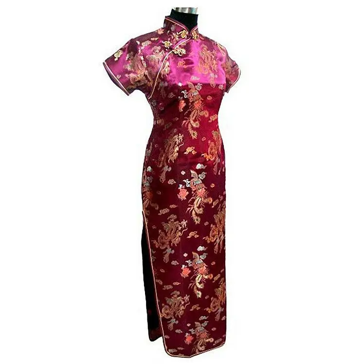 Горячая Распродажа Черное женское длинное платье Ципао Vestido mujer традиционное