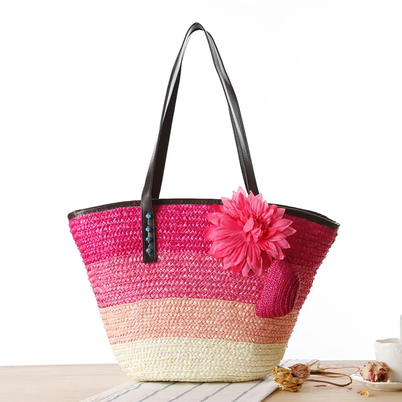 aliwood Trendy Flower Bohemian Wicker Women Beach bags Straw Bags lady Shoulder Bag Handbag Rattan Knitting Tote Bolsas Feminina