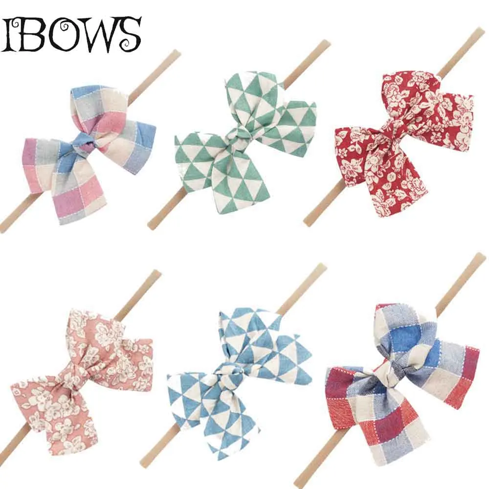 2 шт./лот тканевая повязка на голову с узлом для девочек банты принтом эластичные