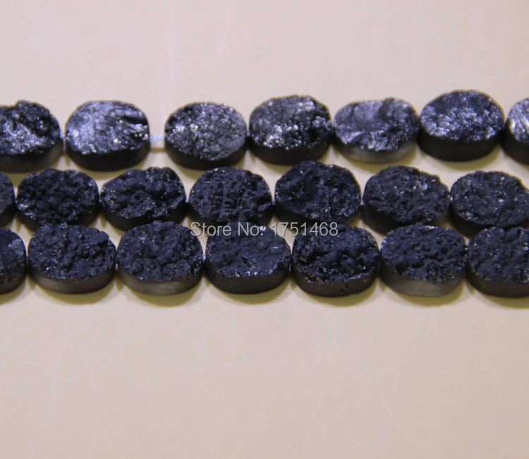 Титановые черные бусины из друзы Drusy геодезические драгоценные камни