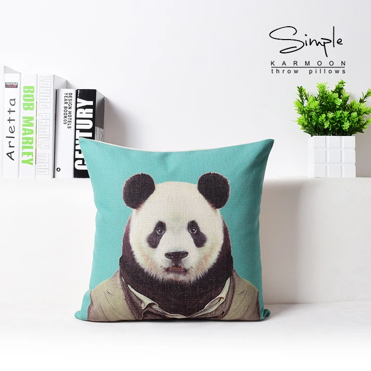 Льняное платье животных накидки на подушки кот &quotЗебра&quot Лев &quotпанда&quot