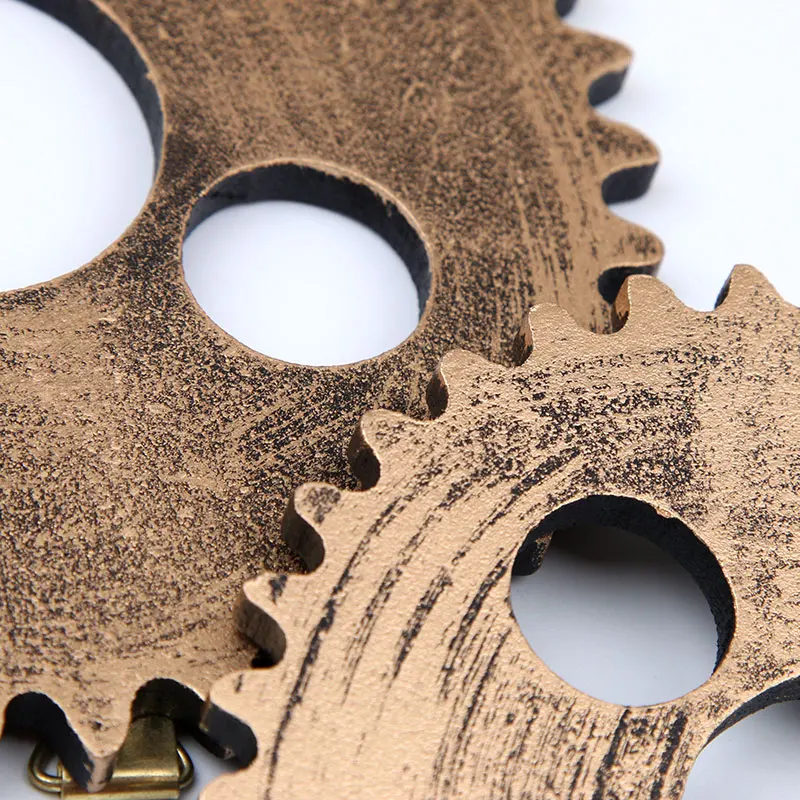 1pc Wall Art Vintage Industrial Wooden Gear Chic Home Decor Bar Gear Decor Creative Wall Decoration Background Decoration