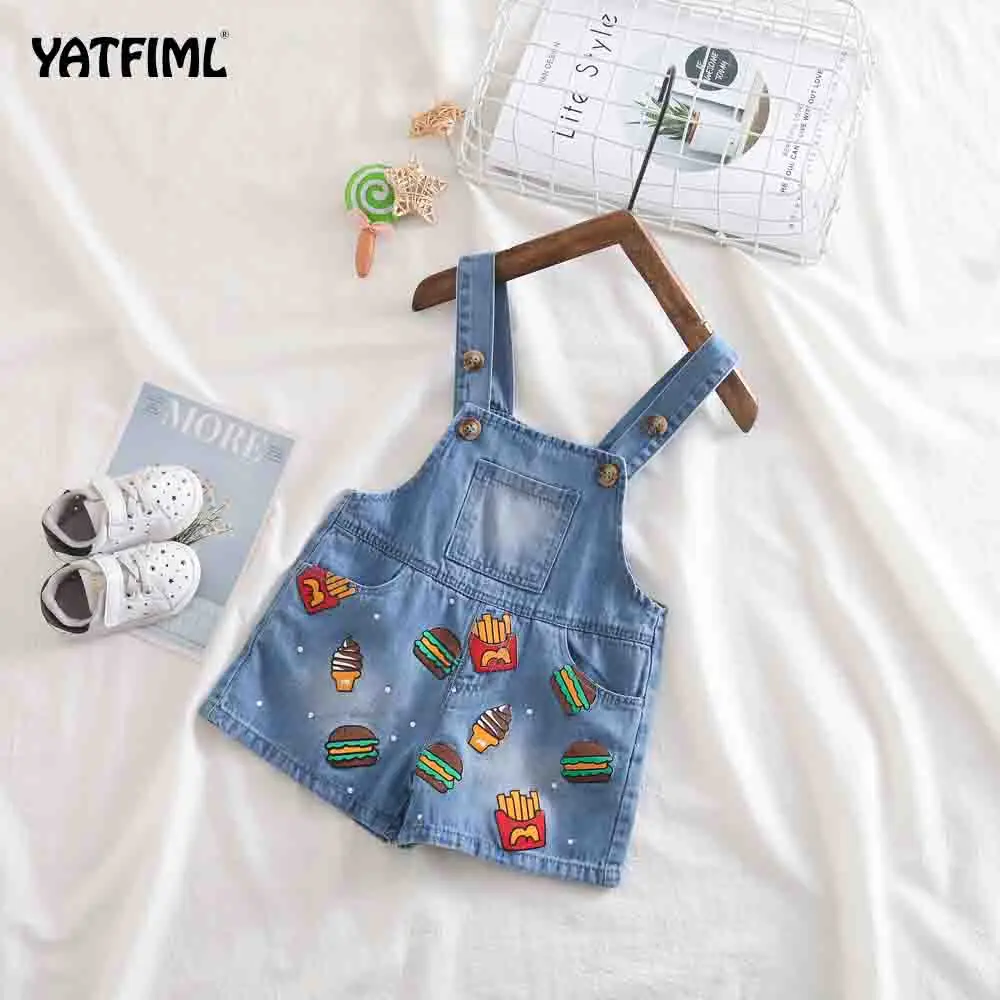 dark blue YATFIML Штанишки для малышей мальчиков и девочек играть комбинезон джинсы Overoles Для детей, на лето милый комбинезон штаны для детей детские штаны - Цвет: dark blue