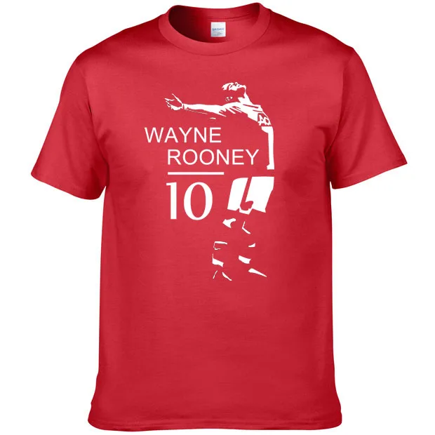 Летняя мужская футболка с коротким рукавом Wayne Rooney Англия Лига 100% хлопок