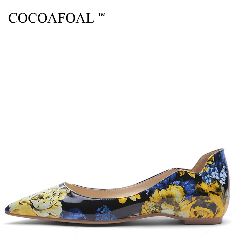 Женские балетки в полоску COCOAFOAL весенне осенние на плоской платформе с острым