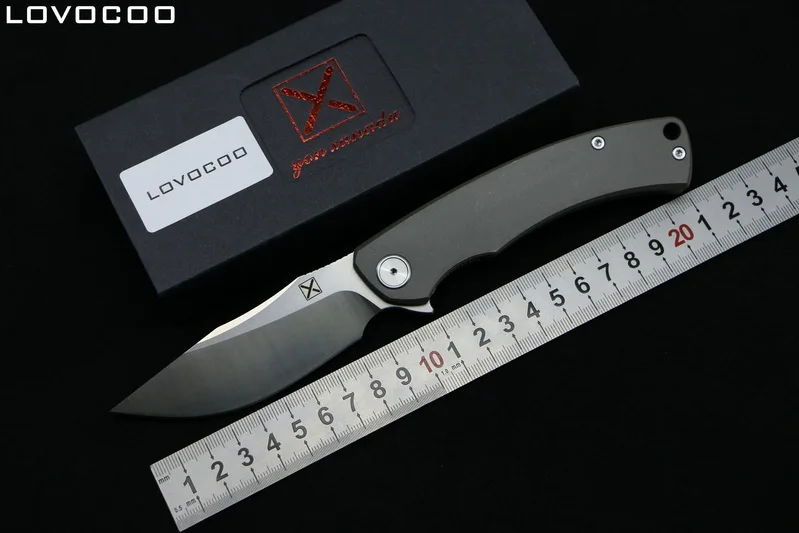 Складной нож LOVOCOO utdoor YX650 TC4 титановая ручка лезвие D2 керамический подшипник для