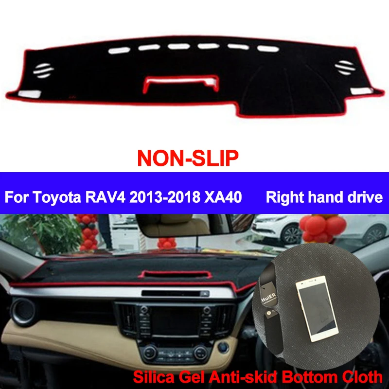 TAIJS RHD для Toyota RAV4 2013 2014 2015 2016 2017 2018 XA40 крышка приборной панели коврик силиконовый