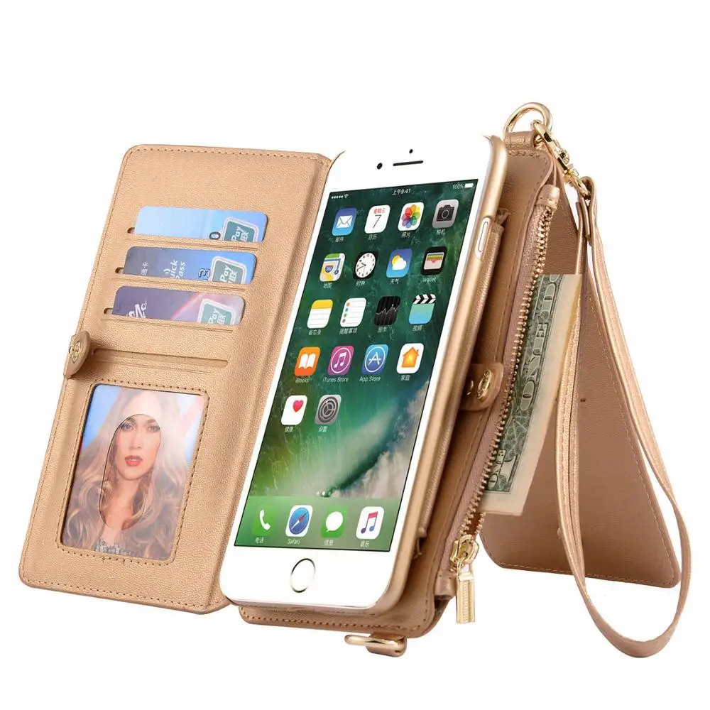 Musubo чехол через плечо для iPhone 11 Pro Max роскошный кожаный кошелек для iPhone Xs Max X XR 7 8 Plus 6 Мини-чехол для телефона - Цвет: Золотой