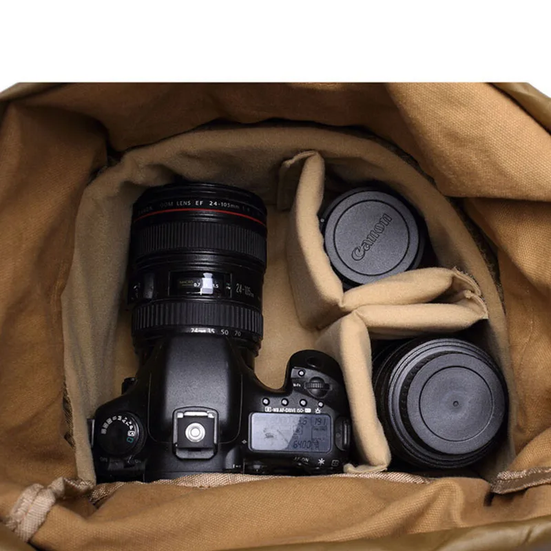Водонепроницаемый холщовый рюкзак для камеры DSLR SLR ударопрочный наплечный чехол