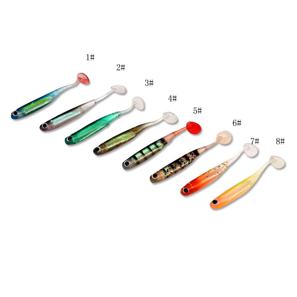 10PCS /lot Soft Fishing Lure 75 mm Wobblers Lures Swim bait Silicone Bait rainbow fish Artificial | Спорт и развлечения