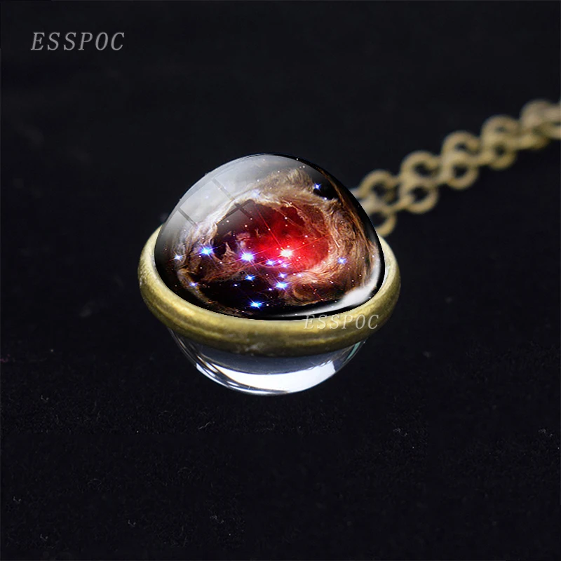 Ожерелье с изображением Галактики солнечная система планеты фото стеклянный шар